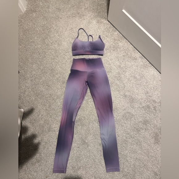 Lululemon Align High-Rise 28" leggings and flow Y bra size 4 aurora haze purple - Picture 2 of 5